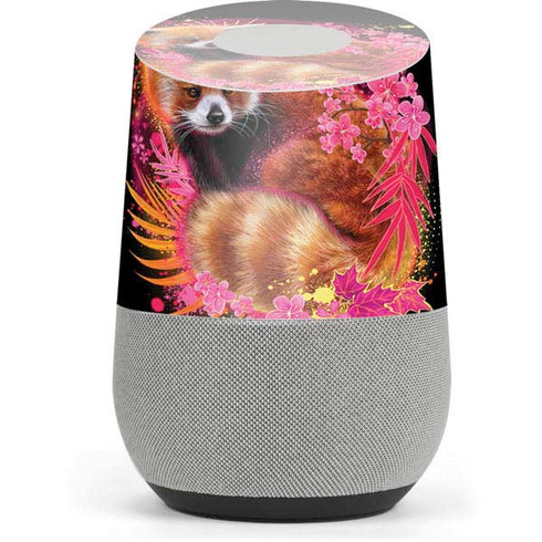 Red Panda with Flowers by Sheena Pike Google Home Skin